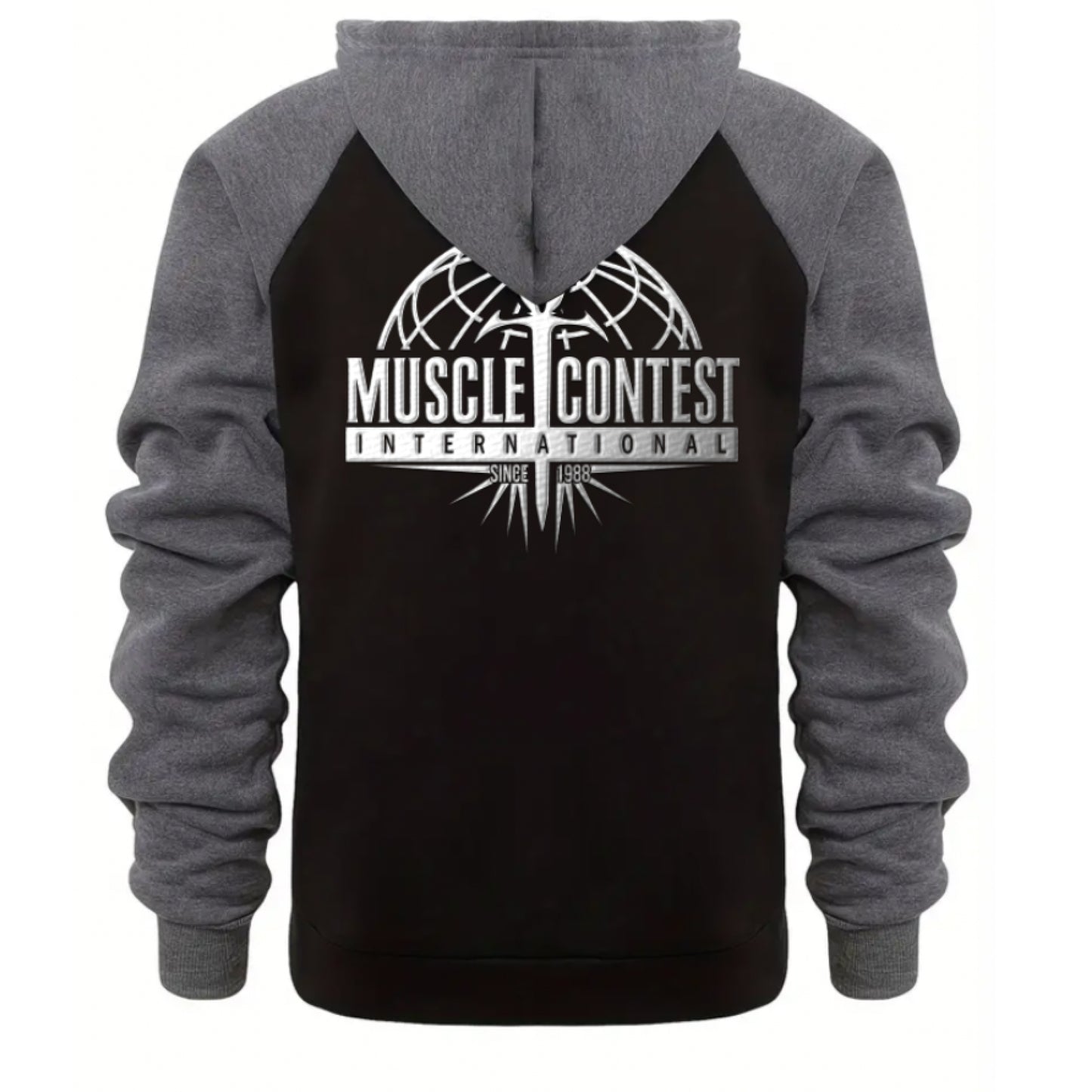 Muscle Contest Embroidered Full Zip Hoodie Black w/ Grey