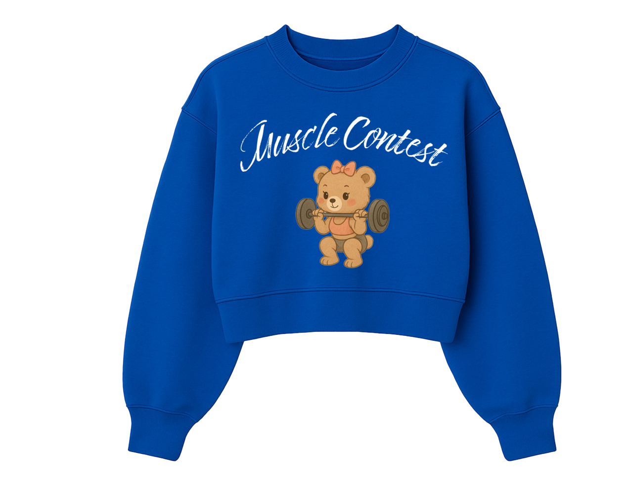 Muscle Contest Royal Blue Crew with Bear Design