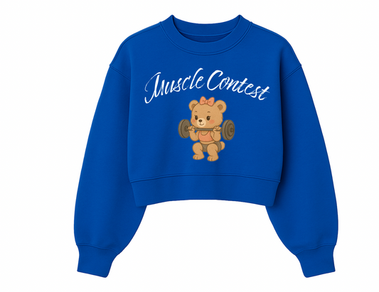 Muscle Contest Royal Blue Crew with Bear Design
