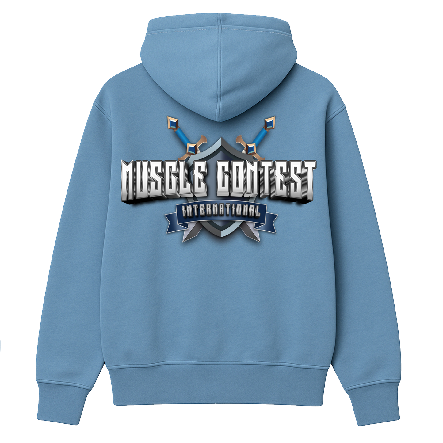 Muscle Contest Columbia Blue Pullover Hoodie